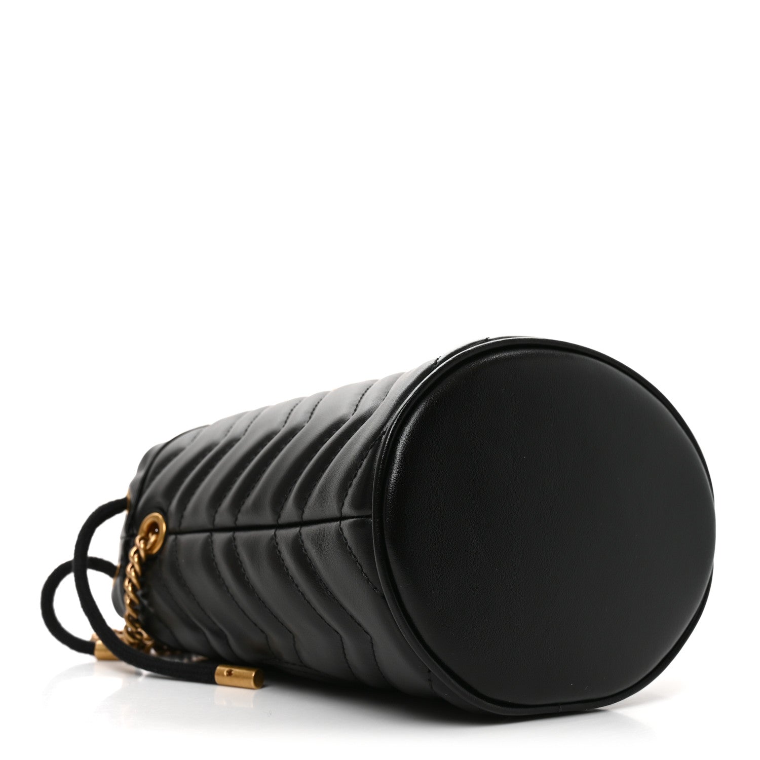 Calfskin Matelasse Mini GG Marmont 2.0 Bucket Bag Black