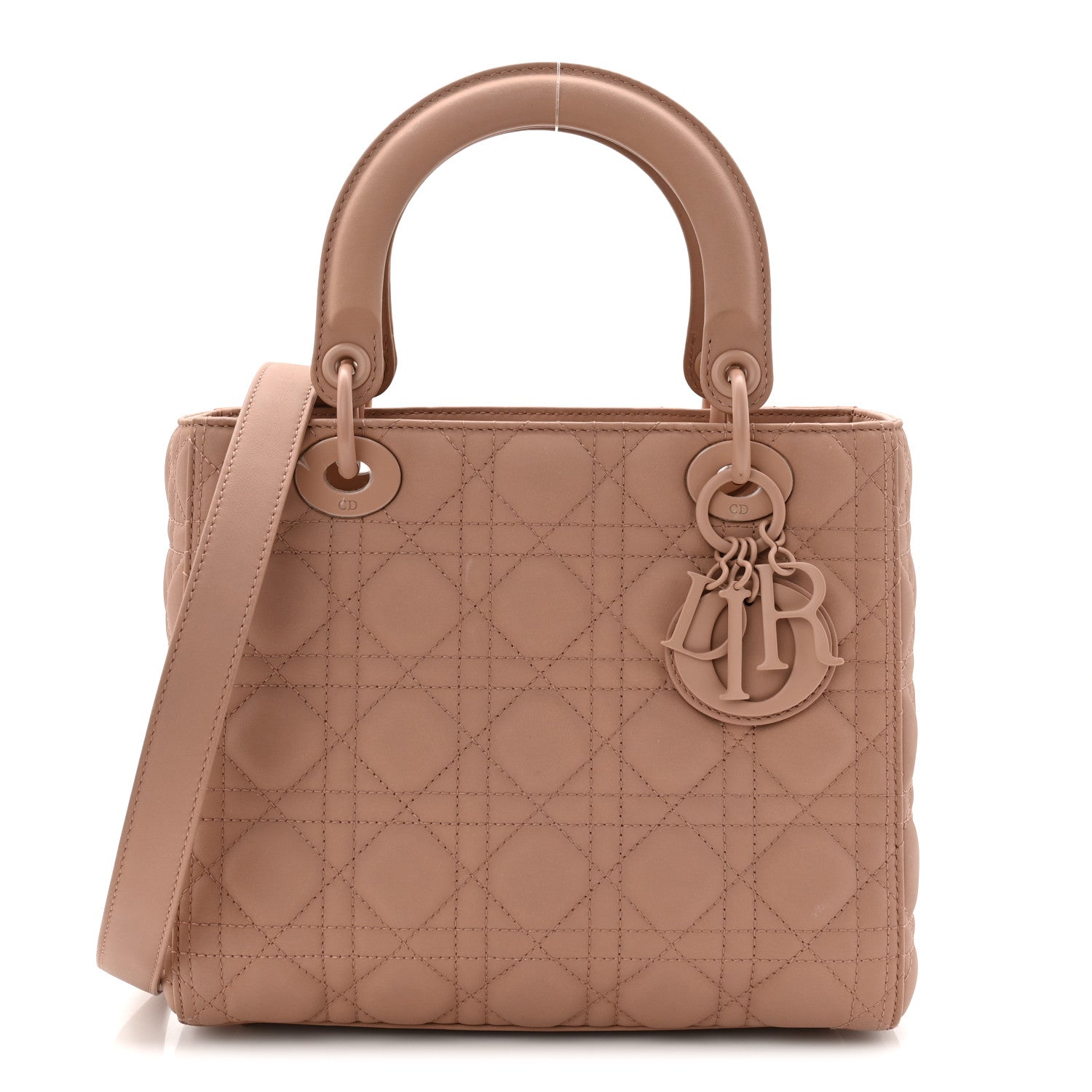 Ultra Matte Calfskin Cannage Medium Lady Dior Beige