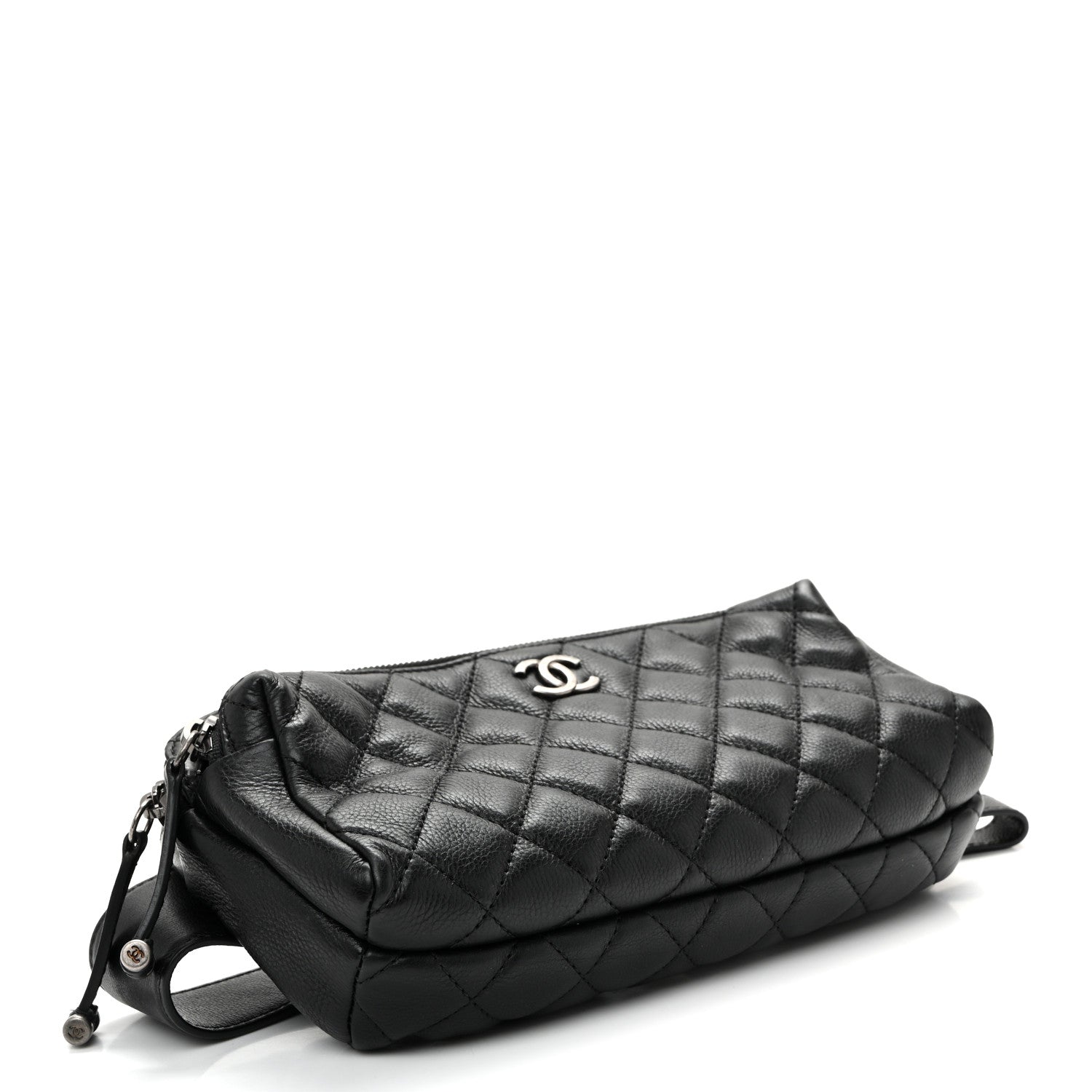 Calfskin Quilted Waist Bag Black