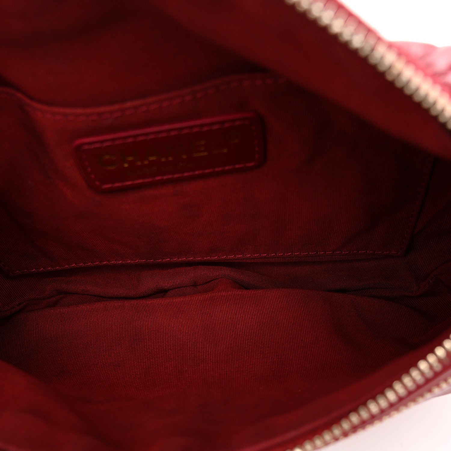 Aged Calfskin Quilted Waist Bag With Coin Purse Red