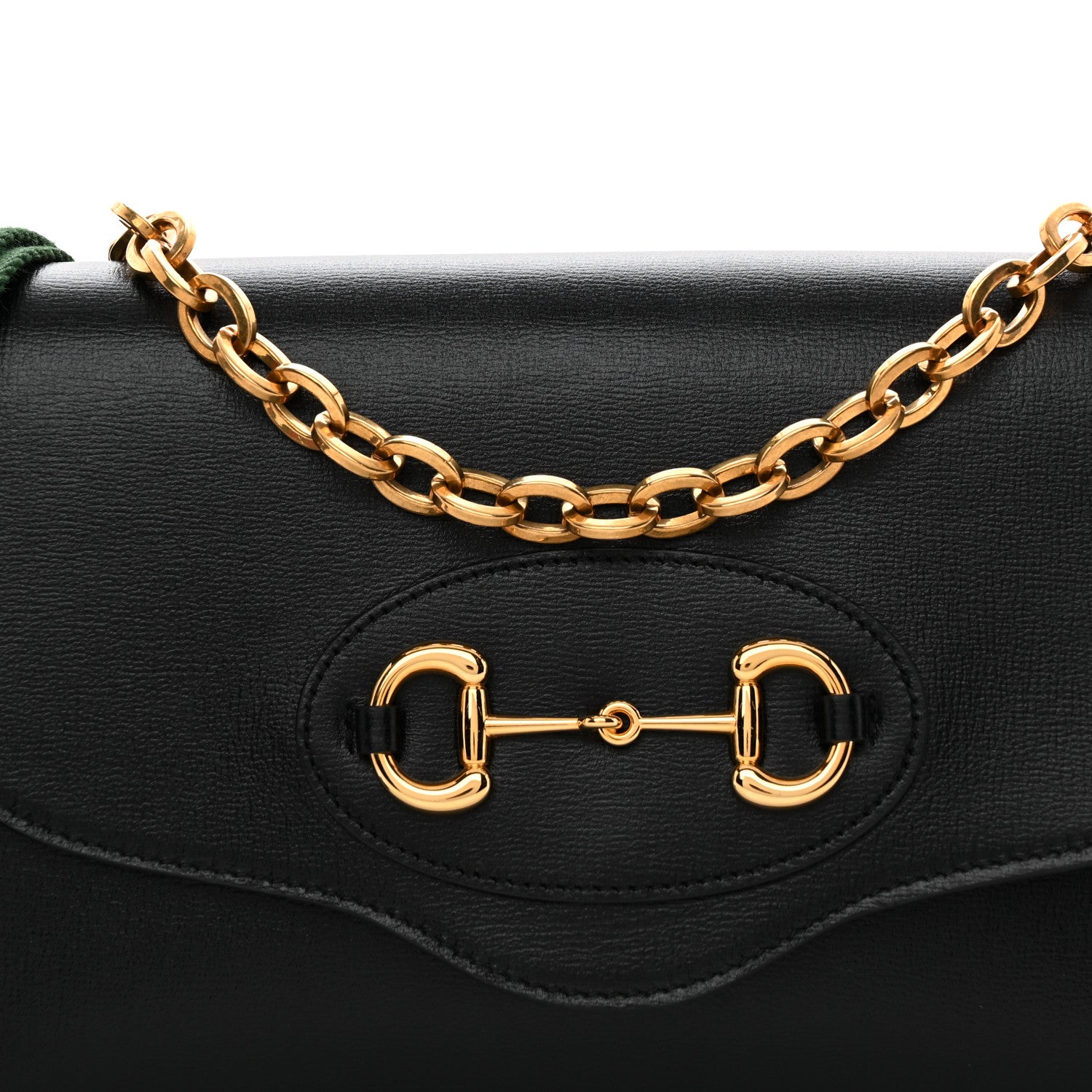 Azalea Calfskin Web Small Horsebit 1955 Crossbody Bag Black