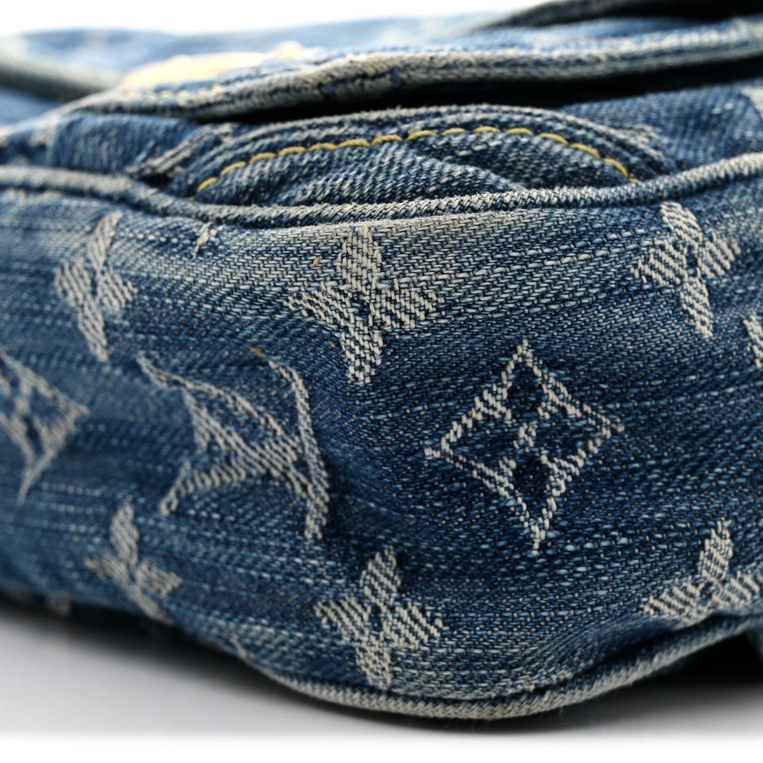 Monogram Denim Bum Bag Blue Blue