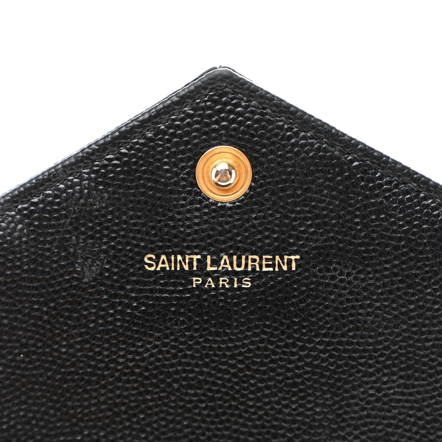 Grain De Poudre Matelasse Chevron Monogram Envelope Chain Wallet Black