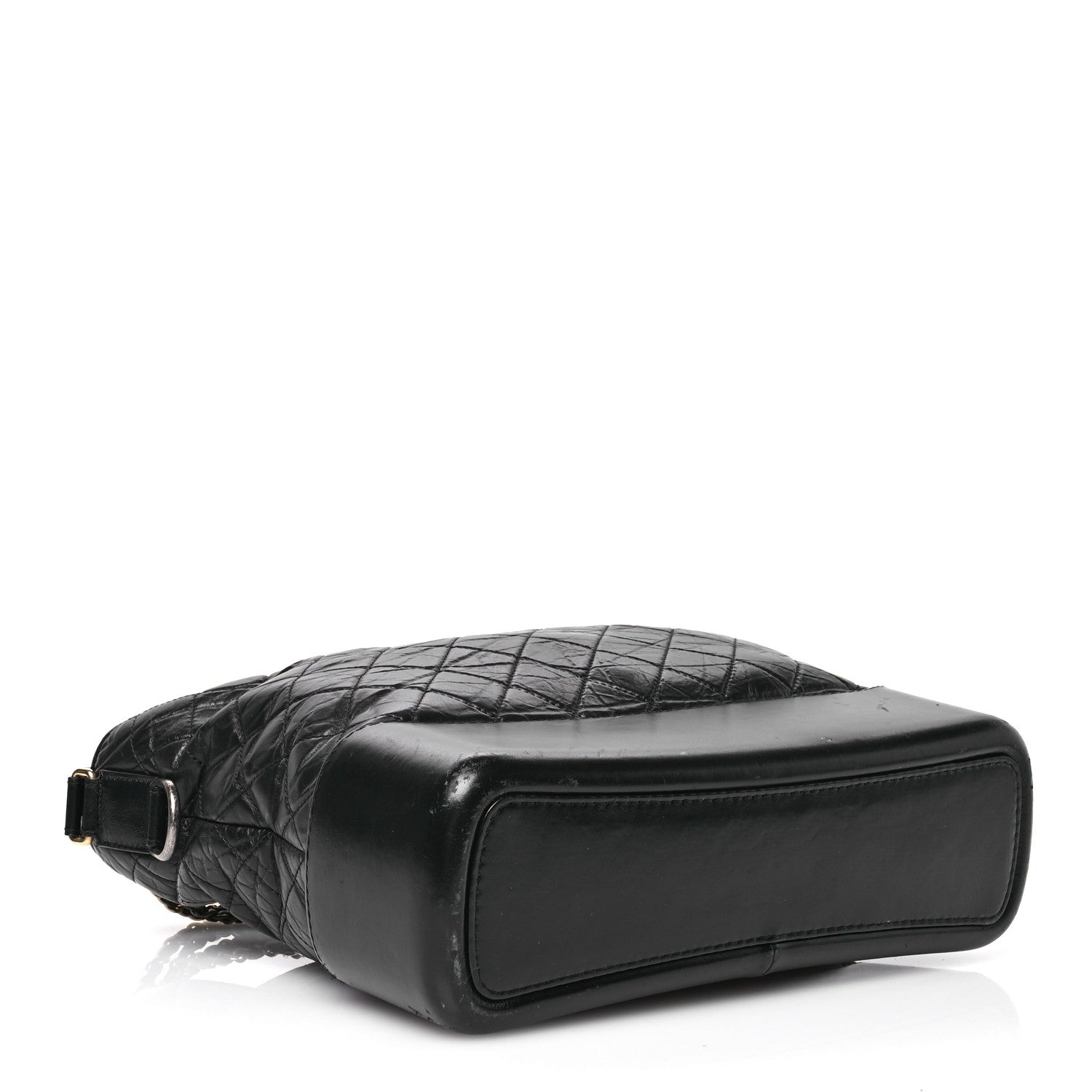 Aged Calfskin Quilted Large Gabrielle Hobo Black