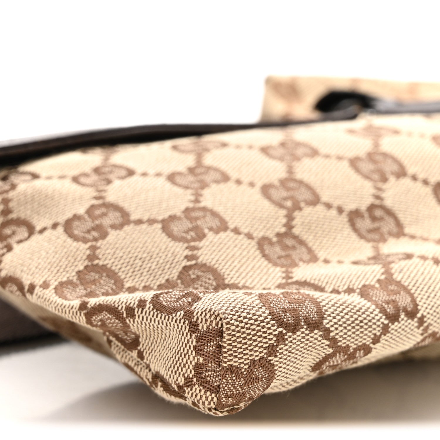 GG Monogram Double Pocket Belt Bag Dark Brown
