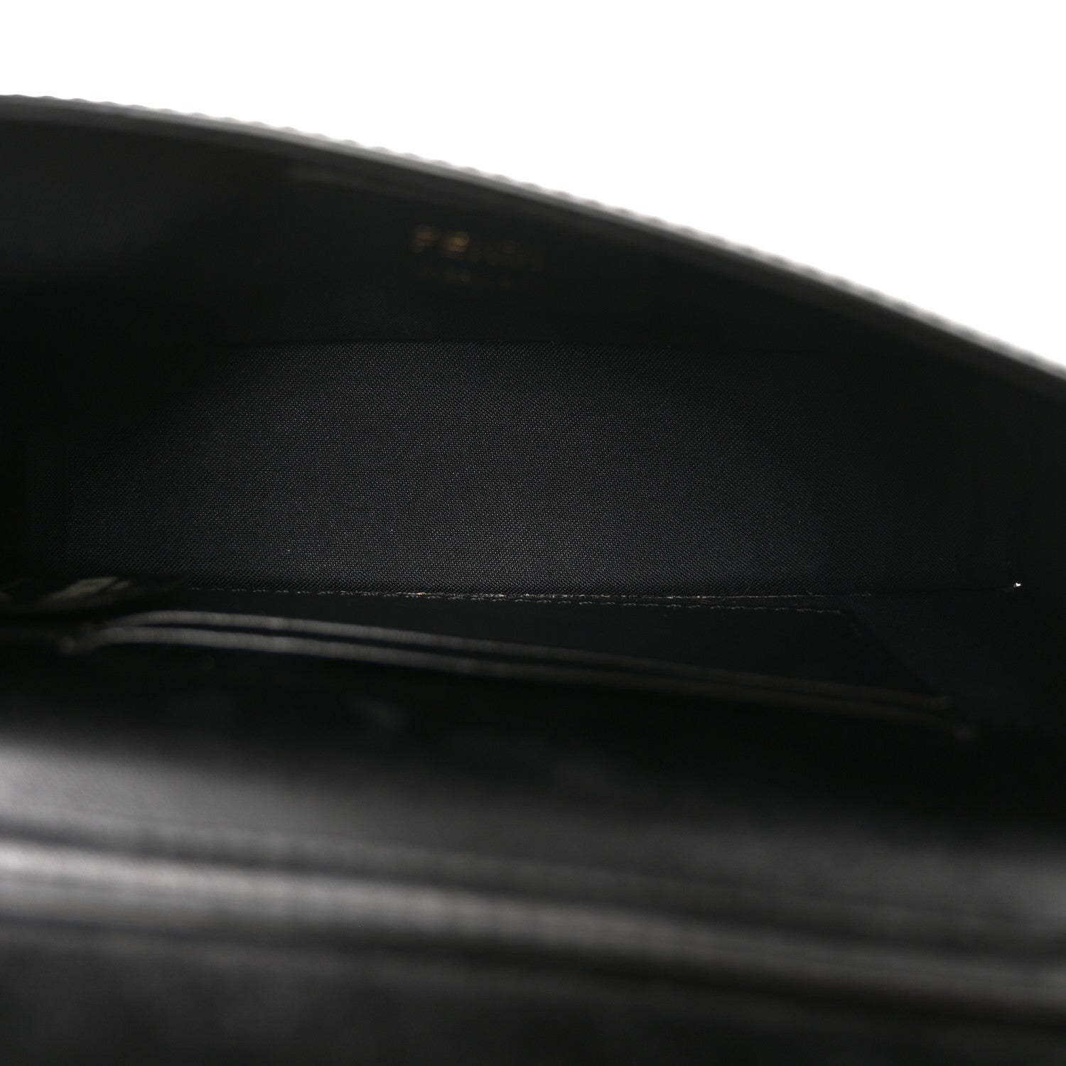 Vitello Liberty F is Fendi Bi-Color FF 1974 Embossed Envelope Belt Bag Maya Black