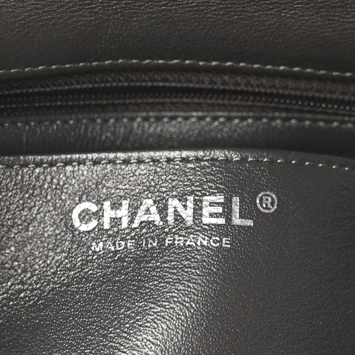 Metallic Lambskin Quilted Mini Rectangular Flap Dark Grey