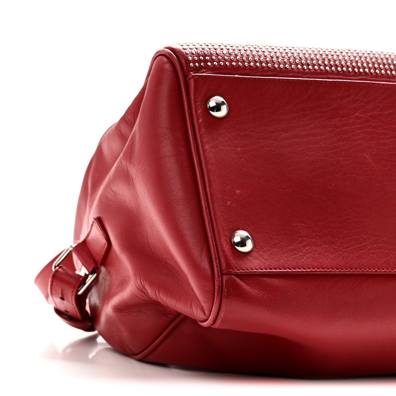 Calfskin Studded Classic Duffle 6 Red