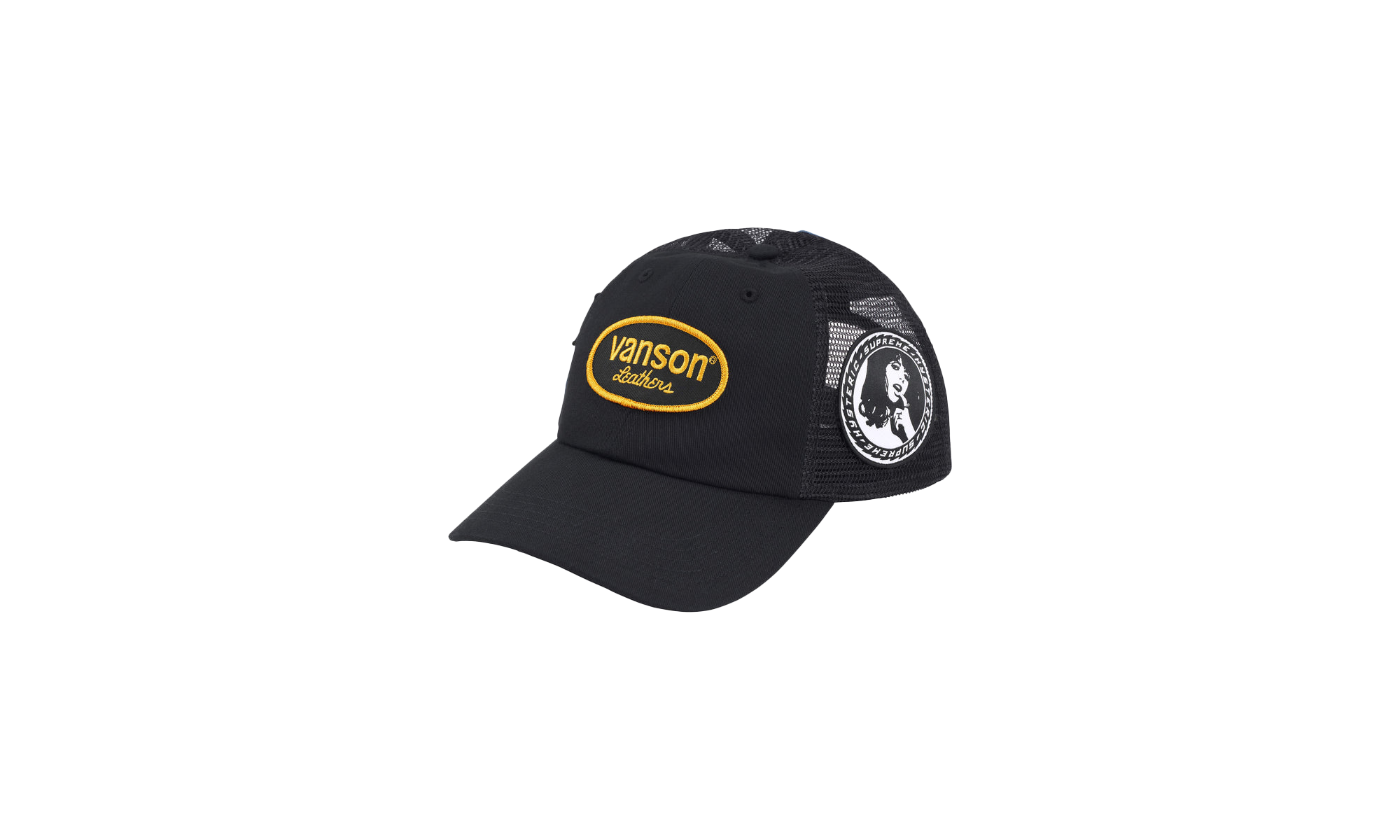 HYSTERIC GLAMOUR Vanson Leather® Mesh Back 6-Panel "Black" SU818