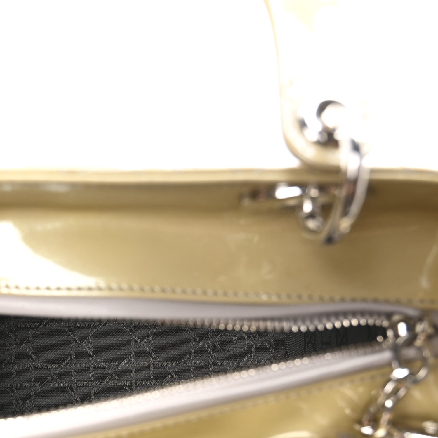 Patent Cannage Medium Lady Dior Grey