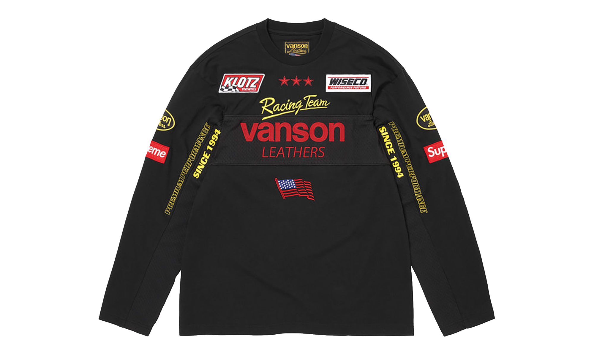 Vanson Leathers® L/S Top "SS26 - Black" SU27022