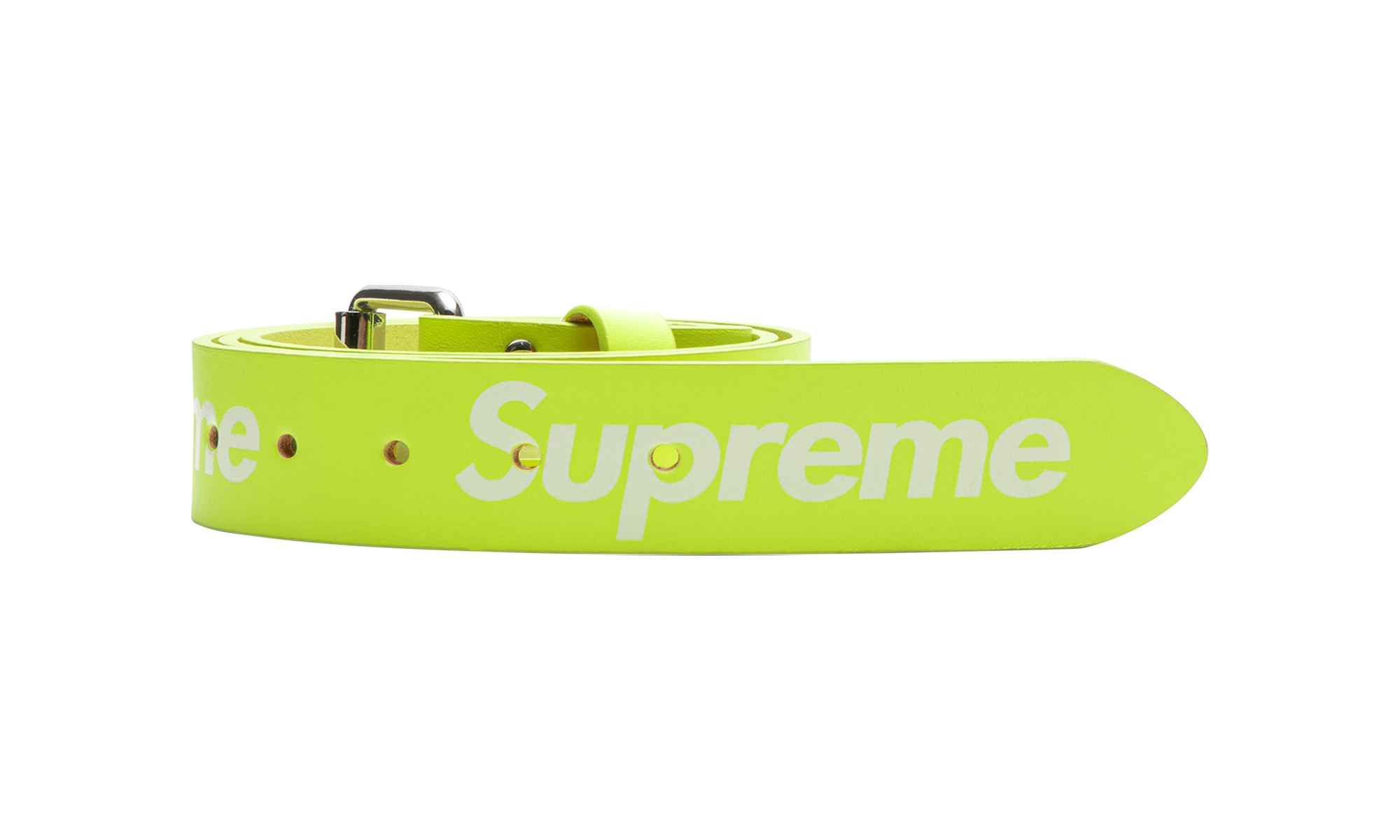 Supreme Repeat Leather Belt "Flourescent Yellow" SU23224