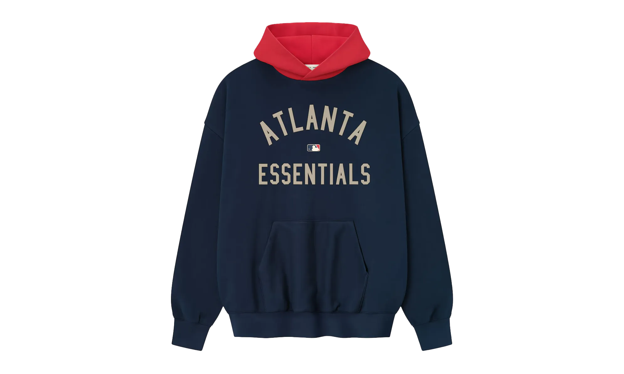 MLB Mens Braves Sport Fit Pullover Hoodie "Midnight Navy / Red" 192ML252017F