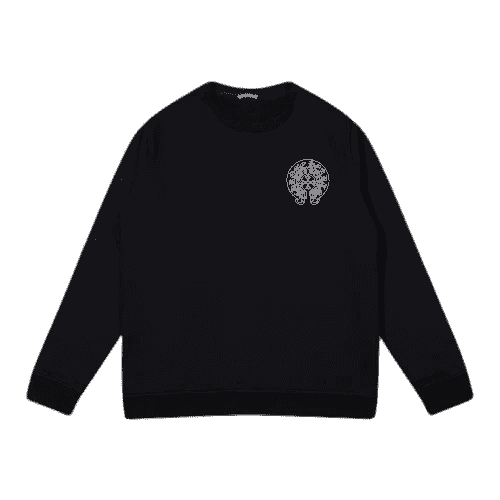 Classic Chrome Hearts Horseshoe Logo Black Sweatshirt
