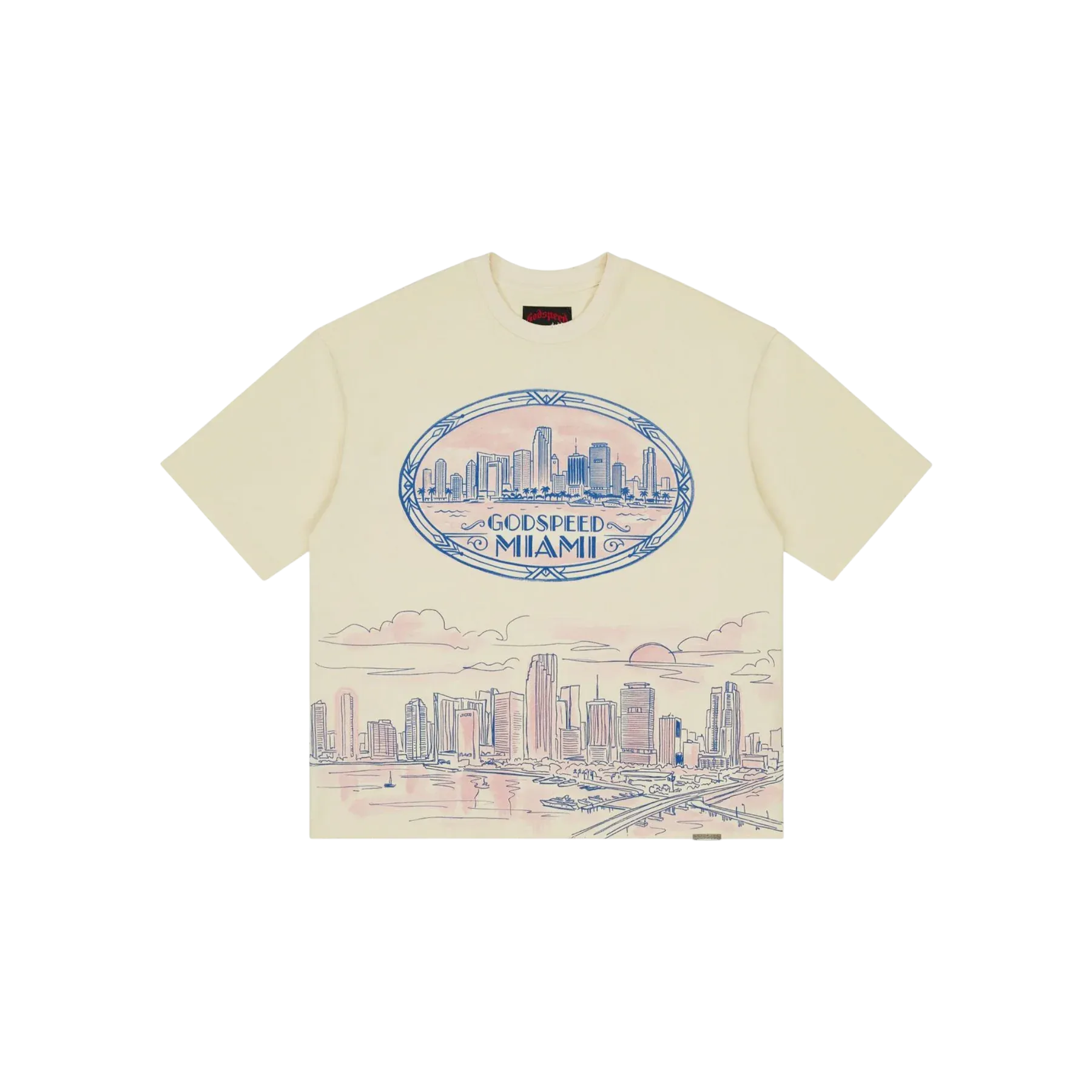 Godspeed Miami Skyline Bone T-Shirt