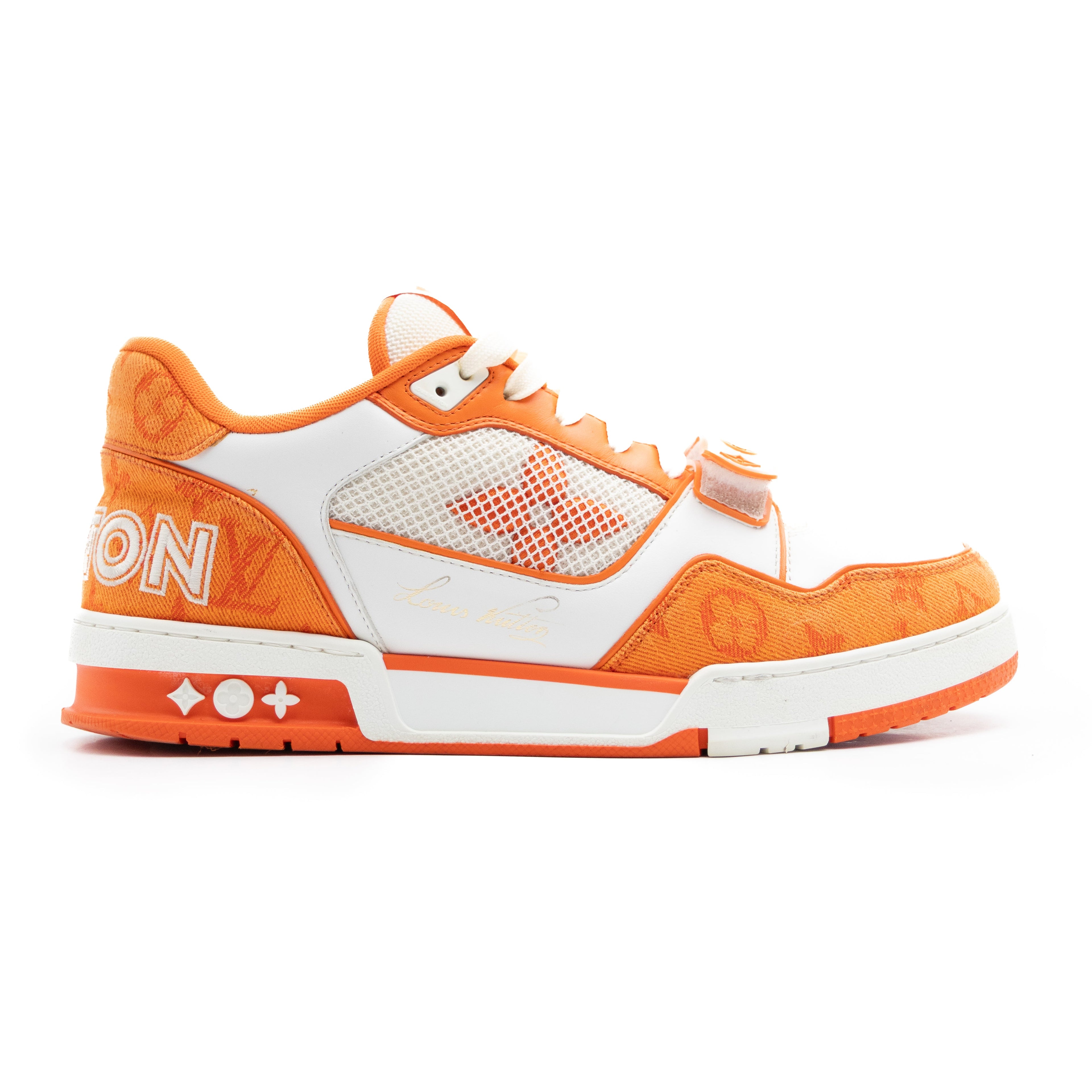 Louis Vuitton Trainer Velcro Monogram Denim Orange