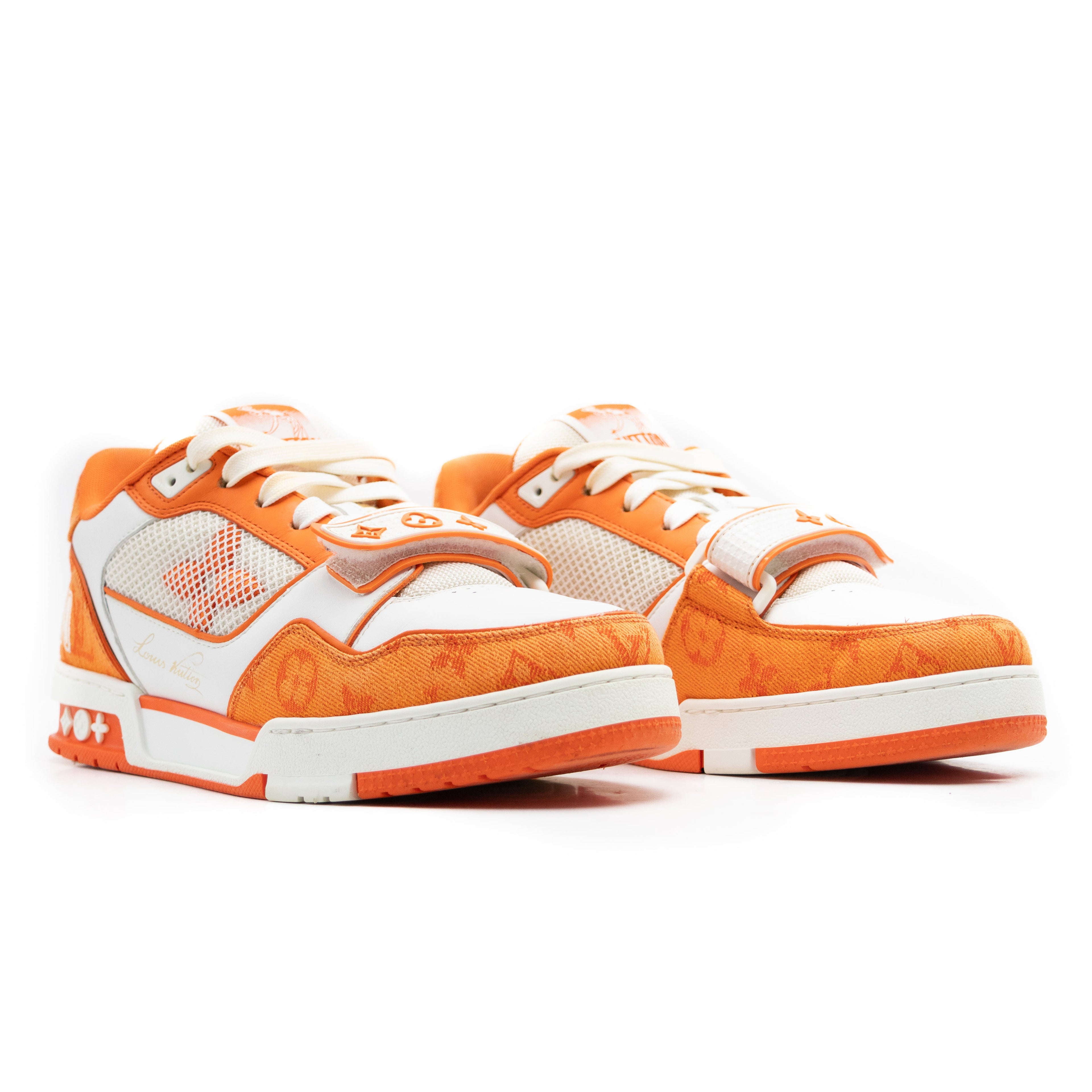 Louis Vuitton Trainer Velcro Monogram Denim Orange