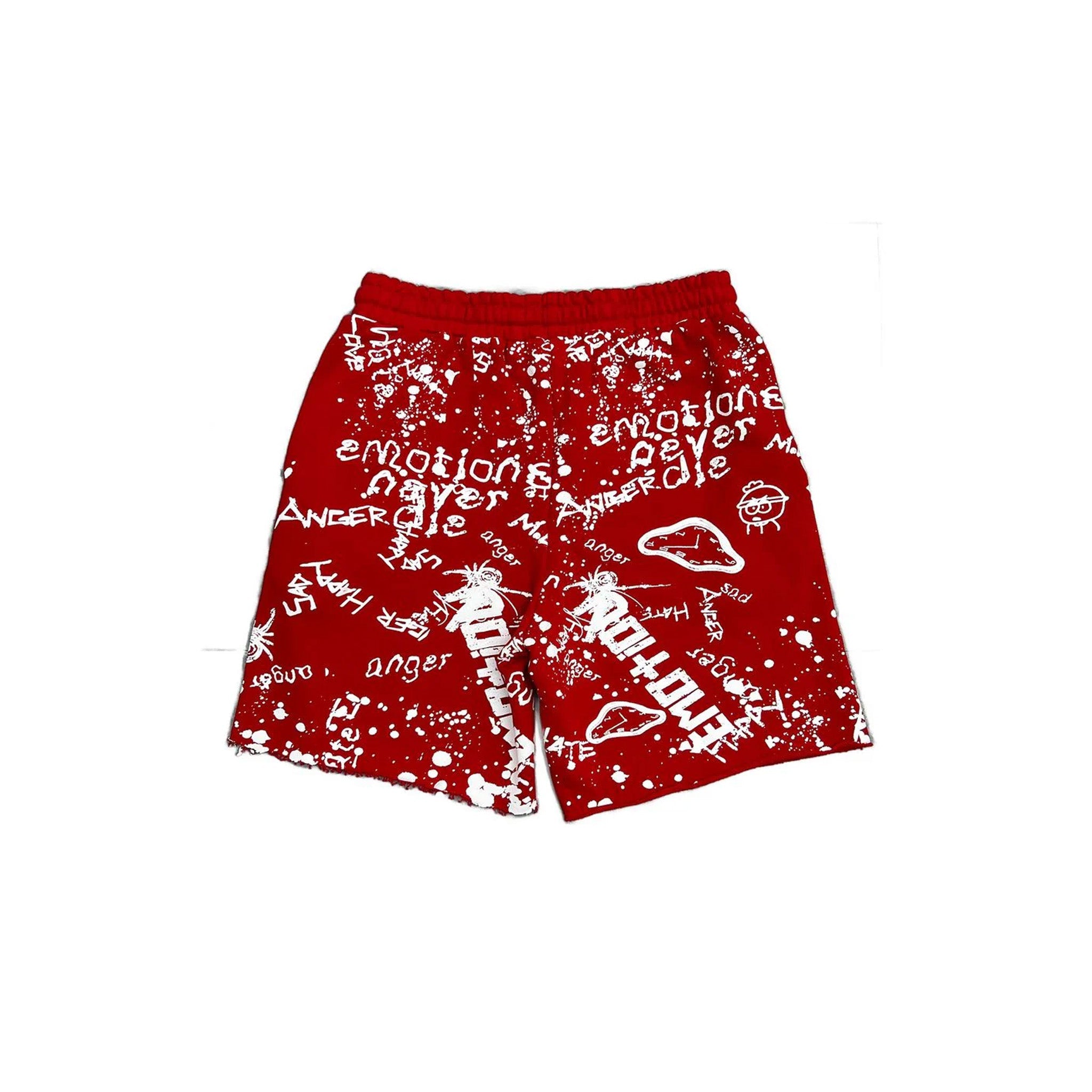 Mixed Emotions Graffiti Shorts Red