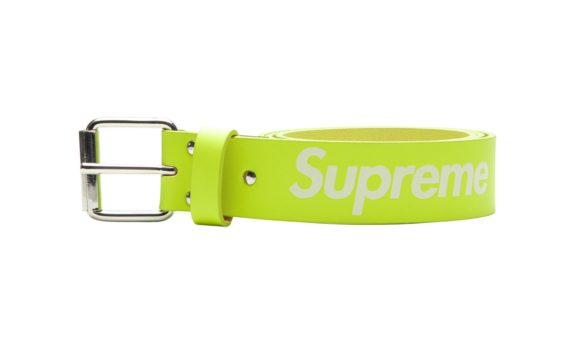 Supreme Repeat Leather Belt "Flourescent Yellow" SU23224