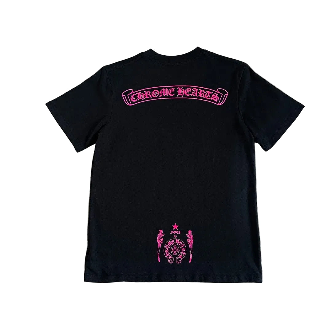 Chrome Hearts x Foti "Harris Teeter" Short Sleeve T-Shirt in Black/Pink.