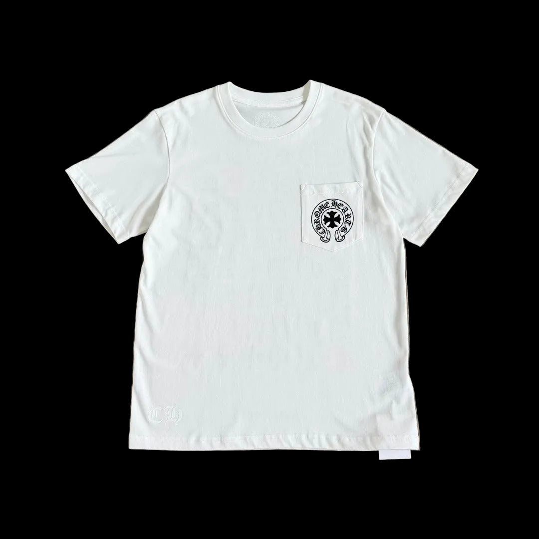 Chrome Hearts Horseshoe Logo Pocket T-Shirt in white.