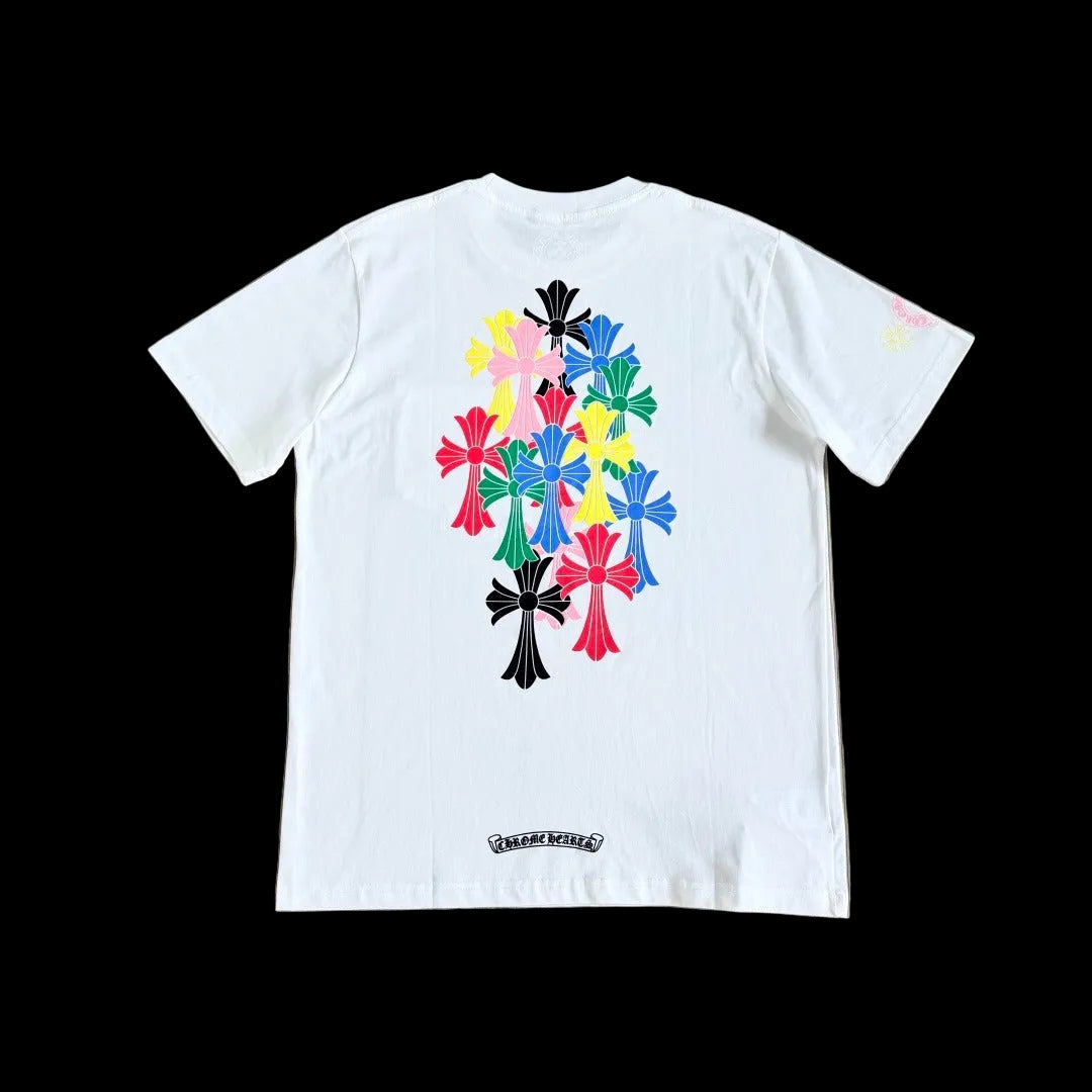 Chrome Hearts Multicolor Cemetery Cross Pocket T-Shirt in Black.