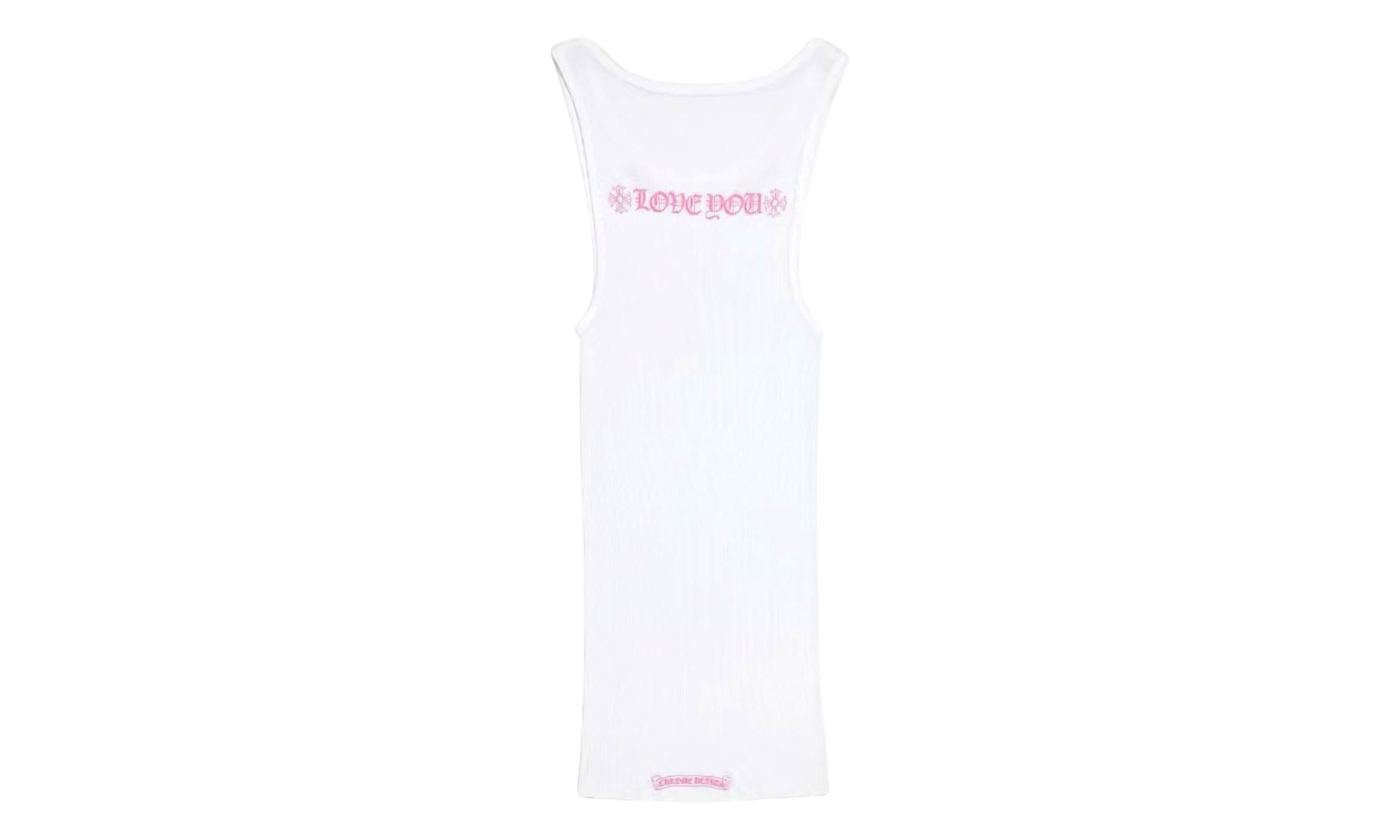 Love You Rib Tank Top "White/Pink" CHRM1624