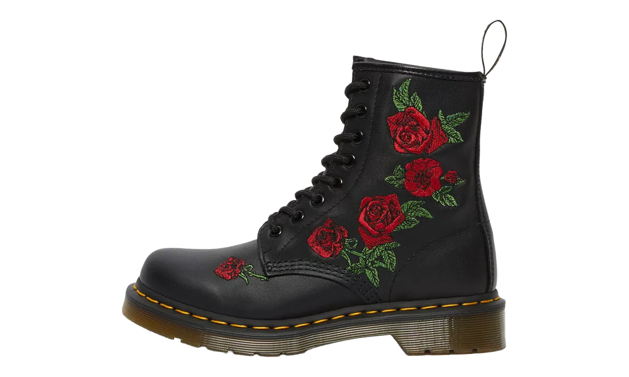 1460 Vonda Floral Leather Lace Up Boots "Black — Softy T" 24722001