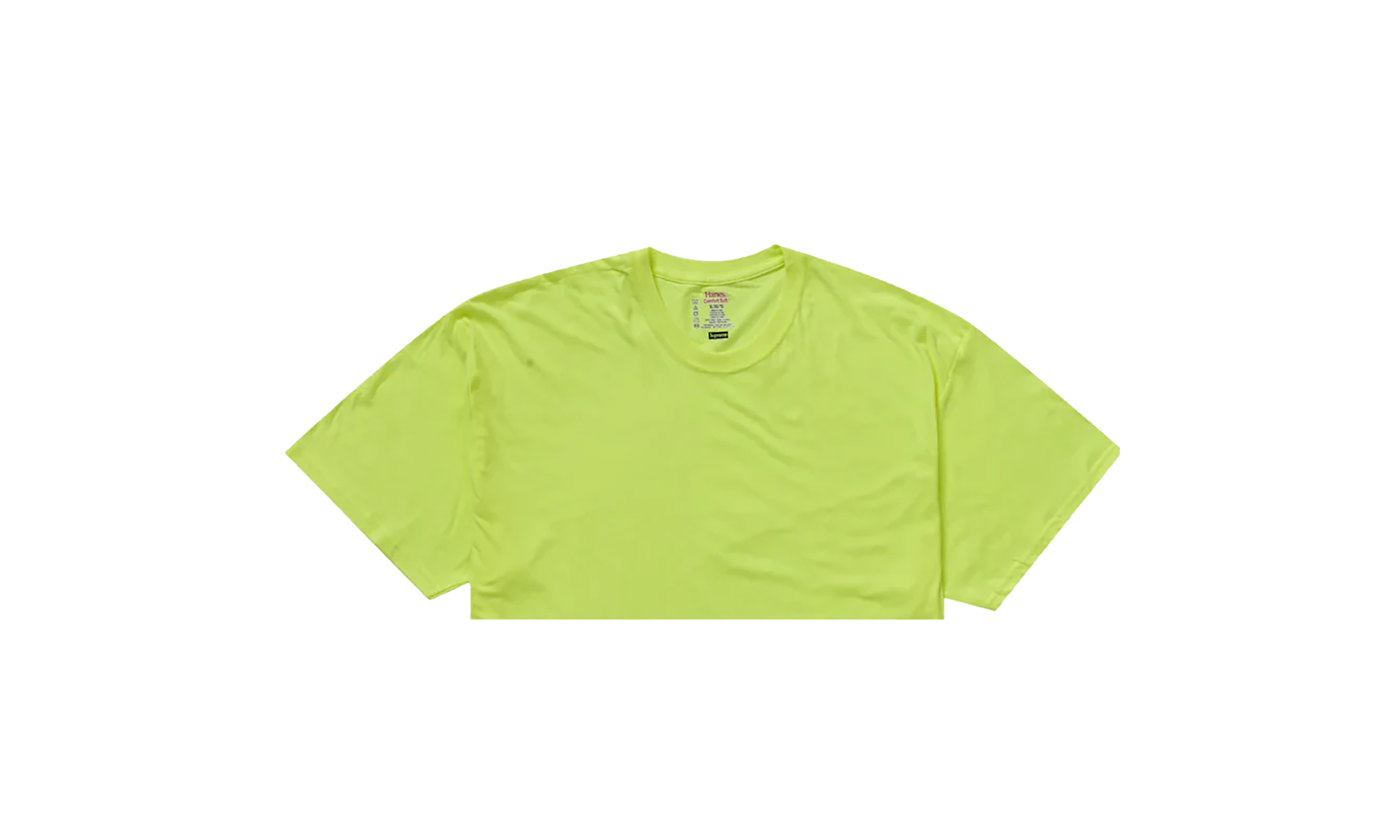 Supreme Hanes Tagless Tees (2 Pack) "SS23 - Fluorescent Yellow" SU25717