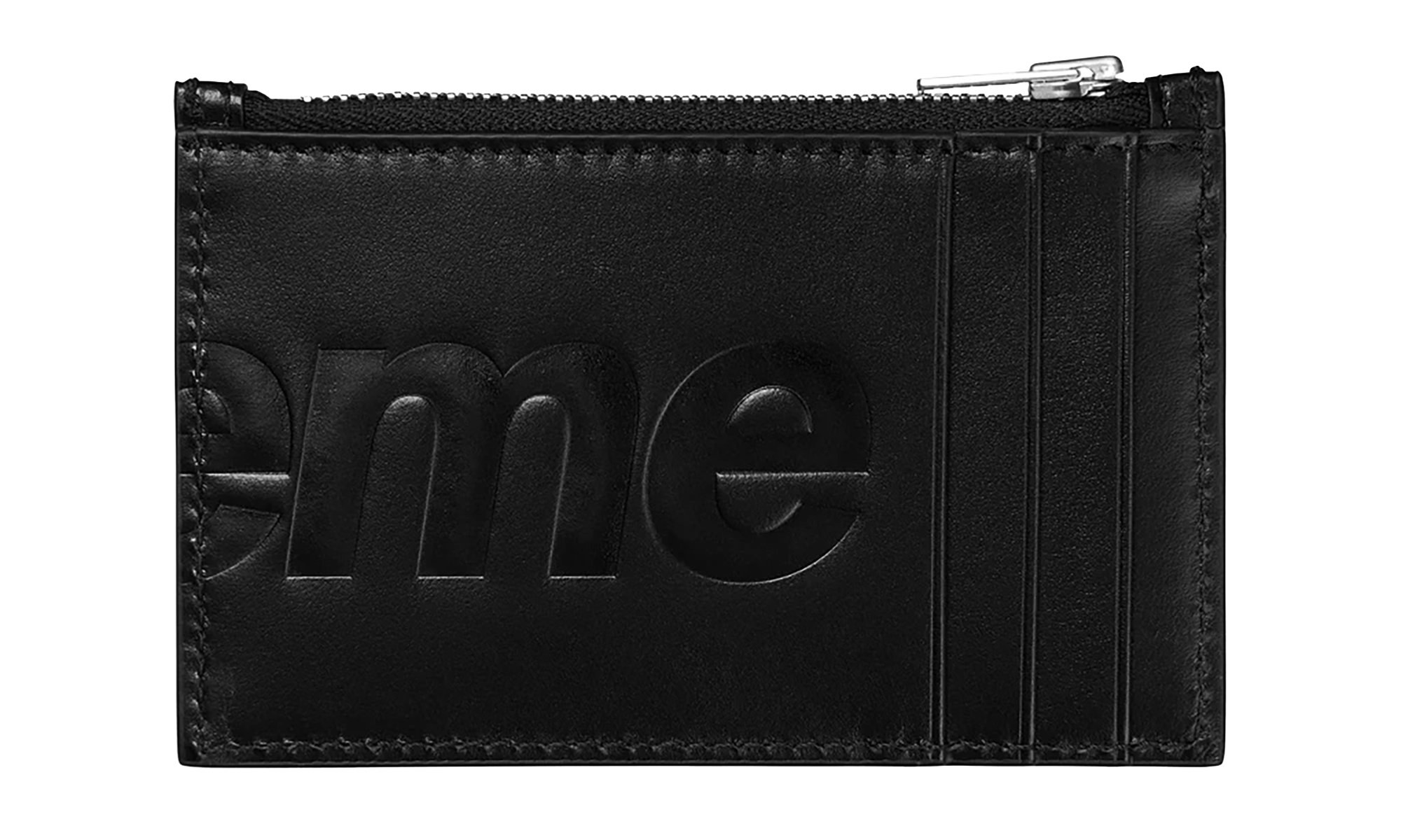 Leather Zip Card Holder "FW25 - Black" SU27093