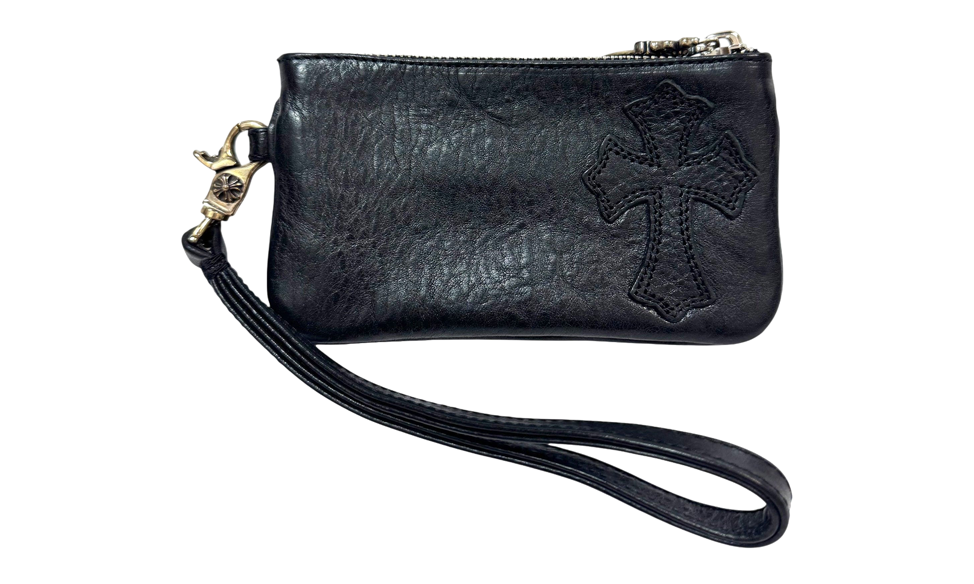 Wristlet Leather Cross Patch Wallet "Black" CHRM1098