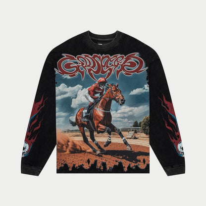 Godspeed Thoroughbred Long Sleeve Black Wash