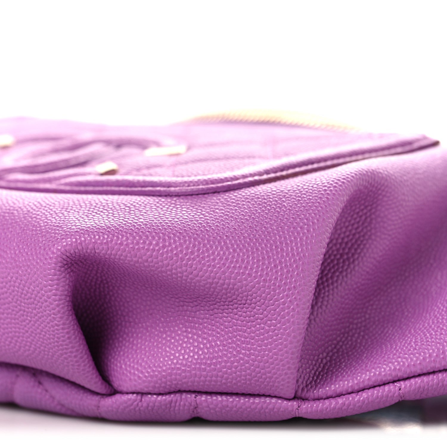 Caviar Quilted Filigree Waist Bag Purple