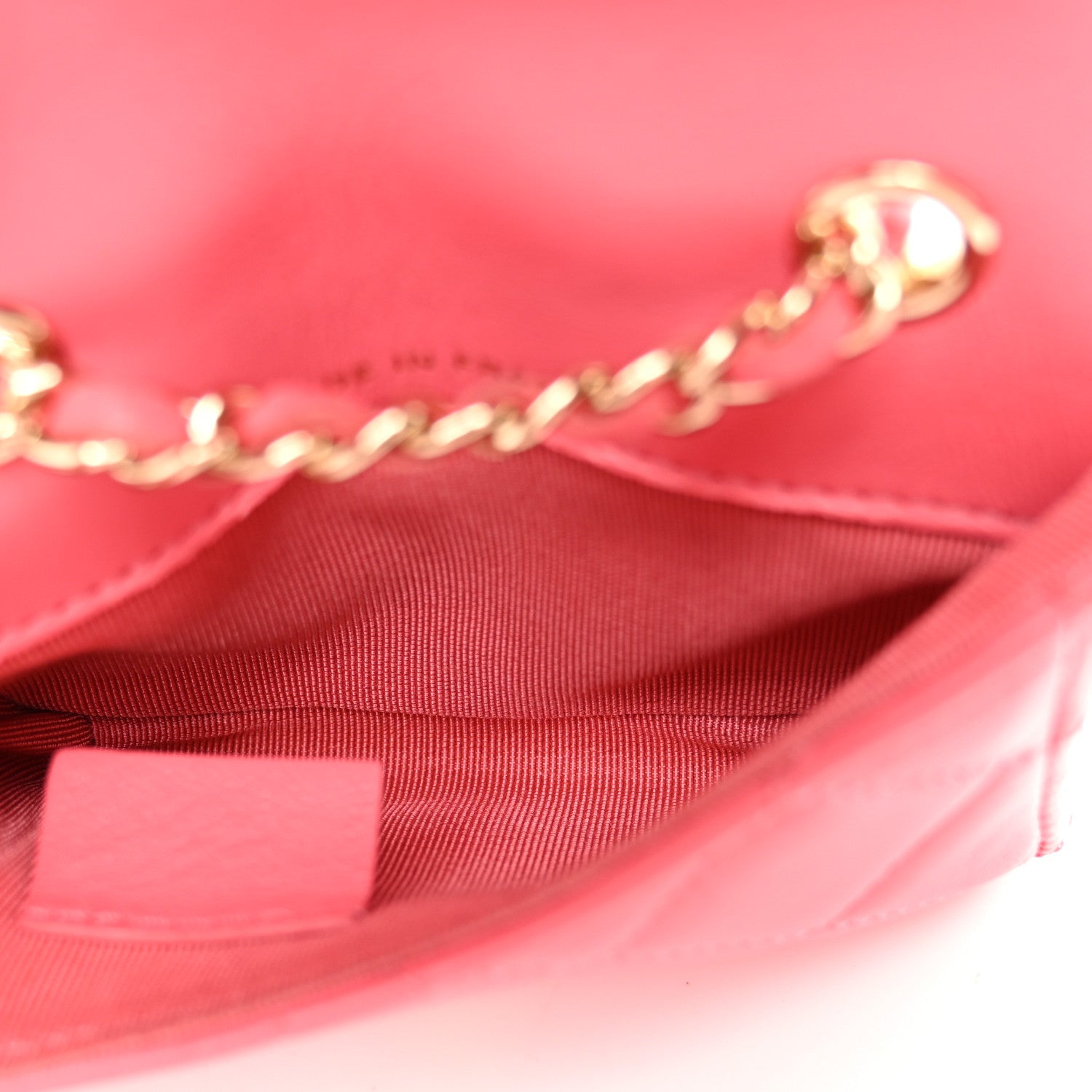 Lambskin Quilted Mini Chain Belt Bag Pink