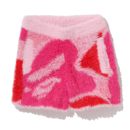 ABC CAMO LONG FUR JACQUARD SHORTS LADIES