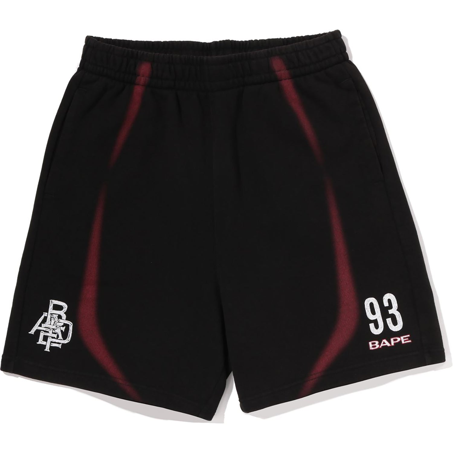 HEAVY WASH HAND DRAW FOOTBALL LOGO RELAXED FIT SWEAT SHORTS MENS