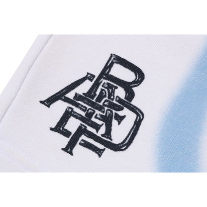 HEAVY WASH HAND DRAW FOOTBALL LOGO RELAXED FIT SWEAT SHORTS MENS