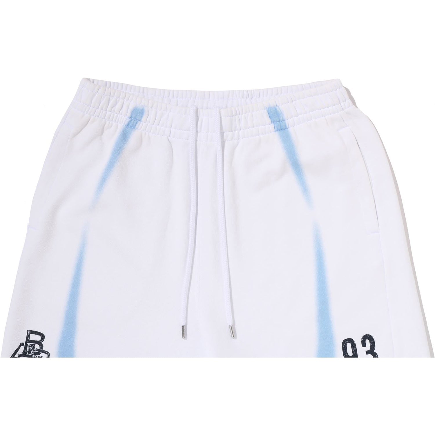 HEAVY WASH HAND DRAW FOOTBALL LOGO RELAXED FIT SWEAT SHORTS MENS