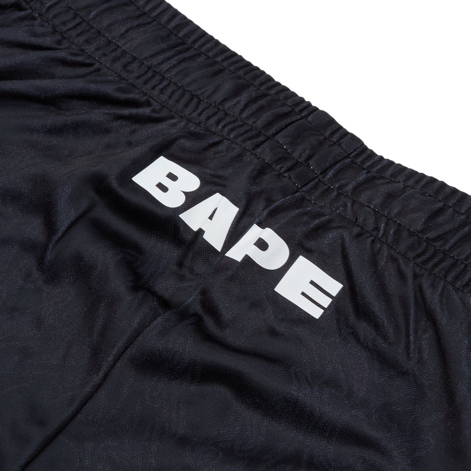 A Bathing Ape Ape Flame Monogram Jacquard Relaxed Fit Football Shorts M (Black)
