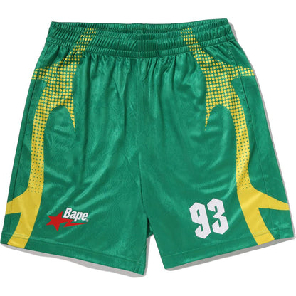 APE FLAME MONOGRAM JACQUARD RELAXED FIT FOOTBALL SHORTS MENS