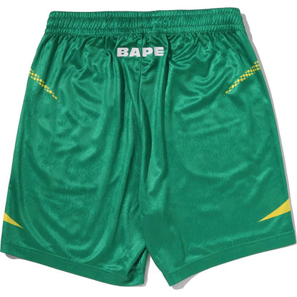 APE FLAME MONOGRAM JACQUARD RELAXED FIT FOOTBALL SHORTS MENS