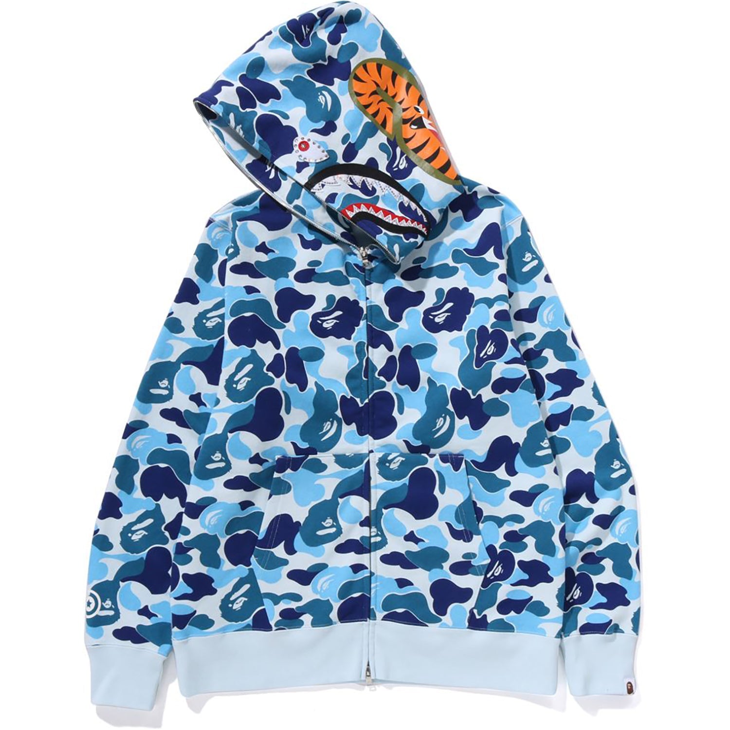 ABC CAMO CRYSTAL STONE SHARK FULL ZIP HOODIE MENS