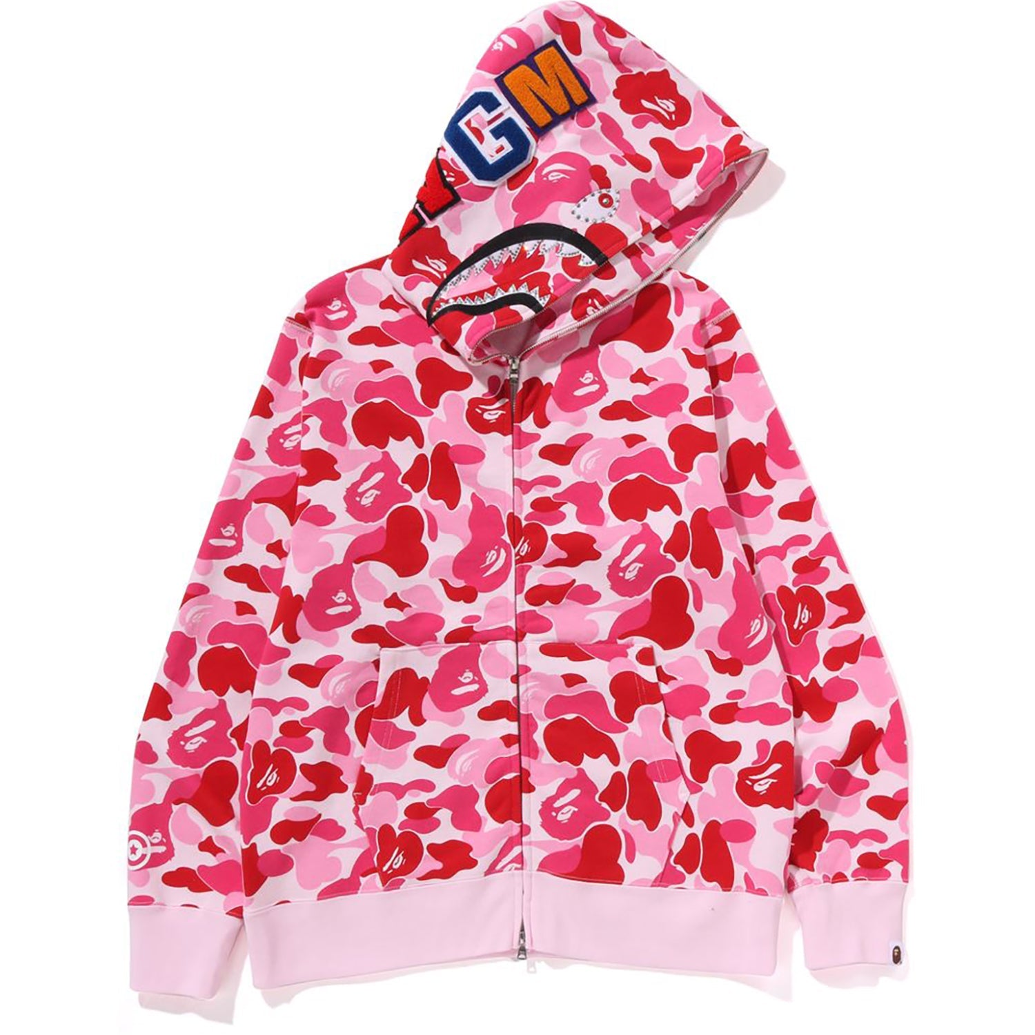 ABC CAMO CRYSTAL STONE SHARK FULL ZIP HOODIE MENS