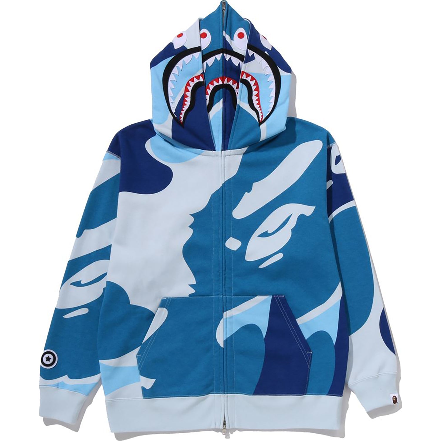 MEGA ABC CAMO DOUBLE SHARK RELAXED FIT FULL ZIP HOODIE MENS