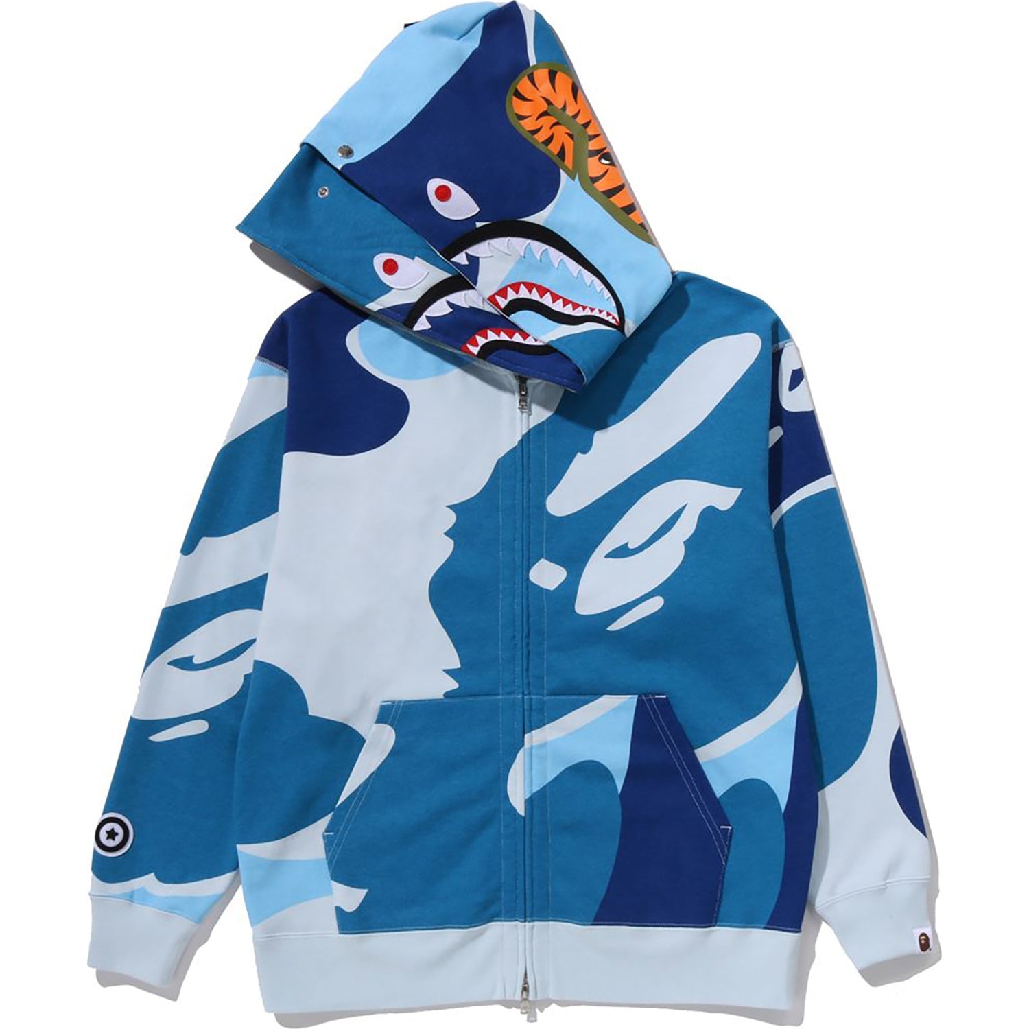 MEGA ABC CAMO DOUBLE SHARK RELAXED FIT FULL ZIP HOODIE MENS