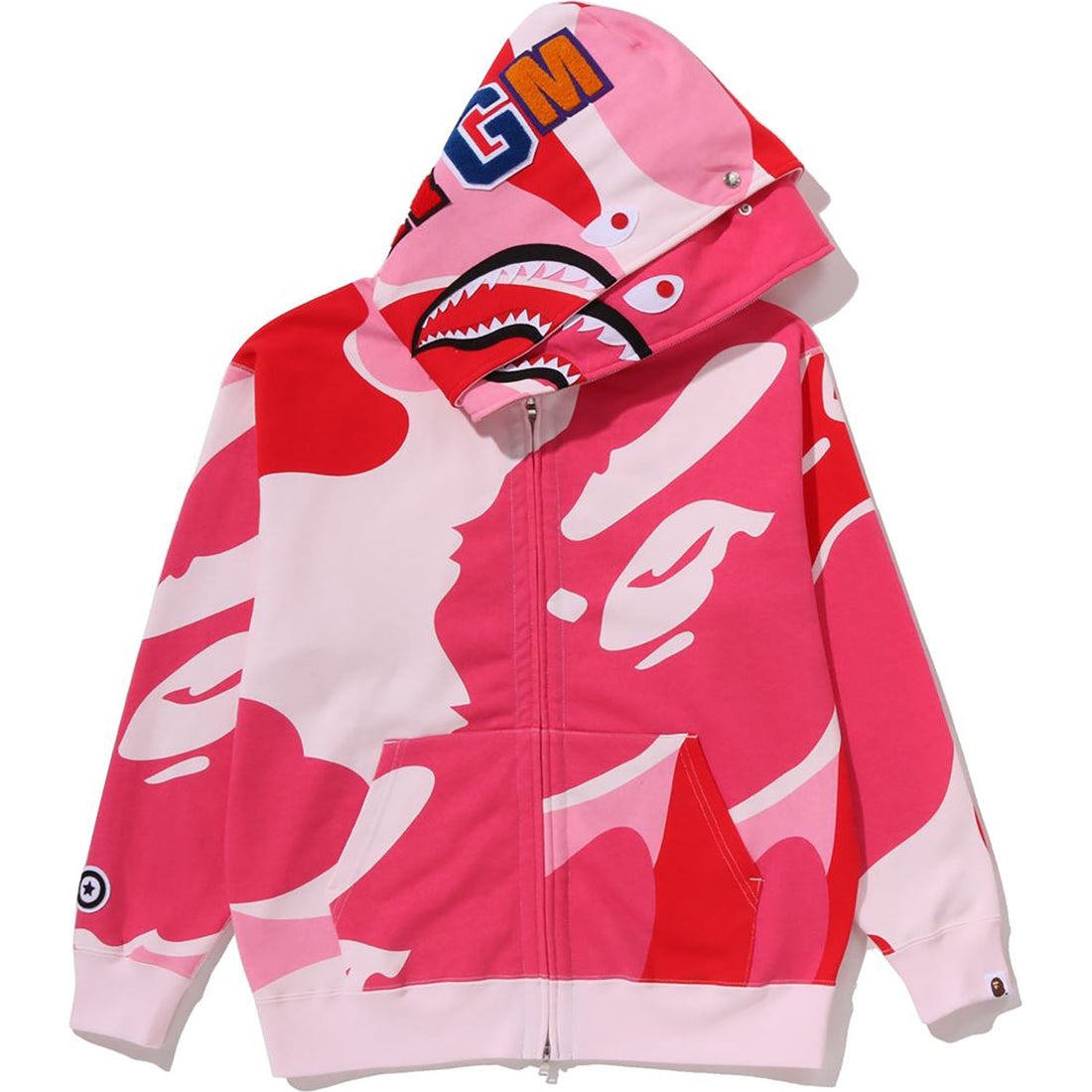 MEGA ABC CAMO DOUBLE SHARK RELAXED FIT FULL ZIP HOODIE MENS