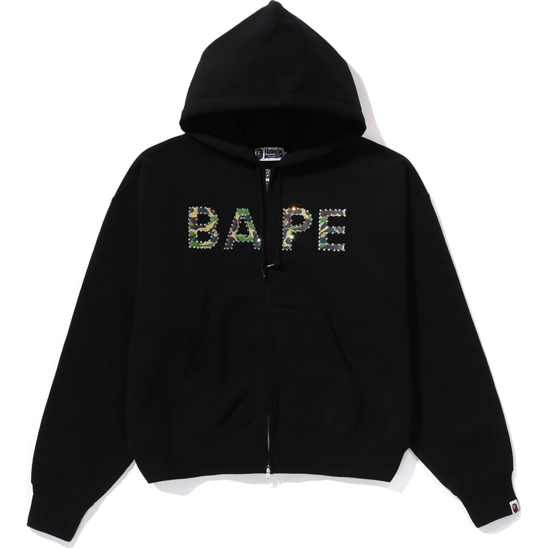 ABC CAMO CRYSTAL LOGO WIDE ZIP HOODIE LADIES