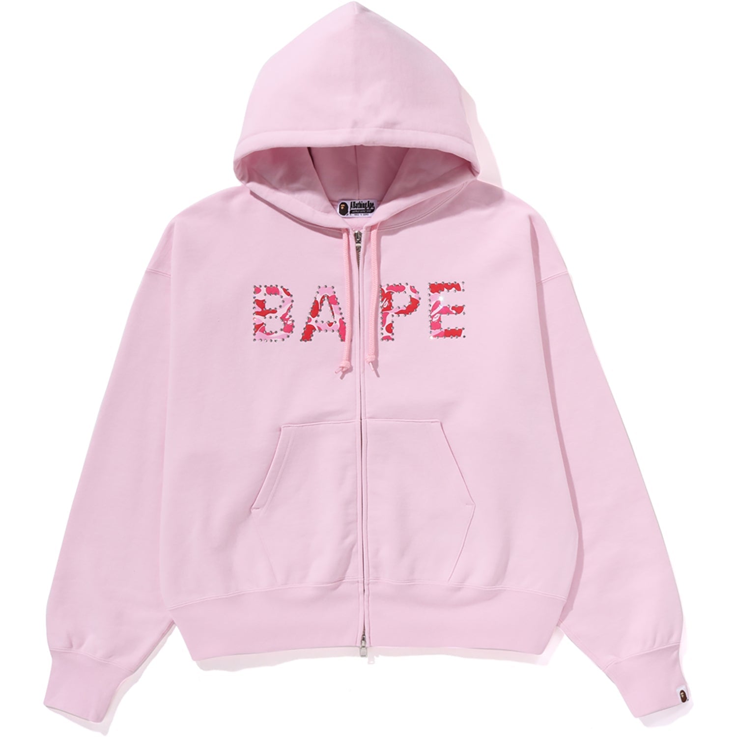 ABC CAMO CRYSTAL LOGO WIDE ZIP HOODIE LADIES