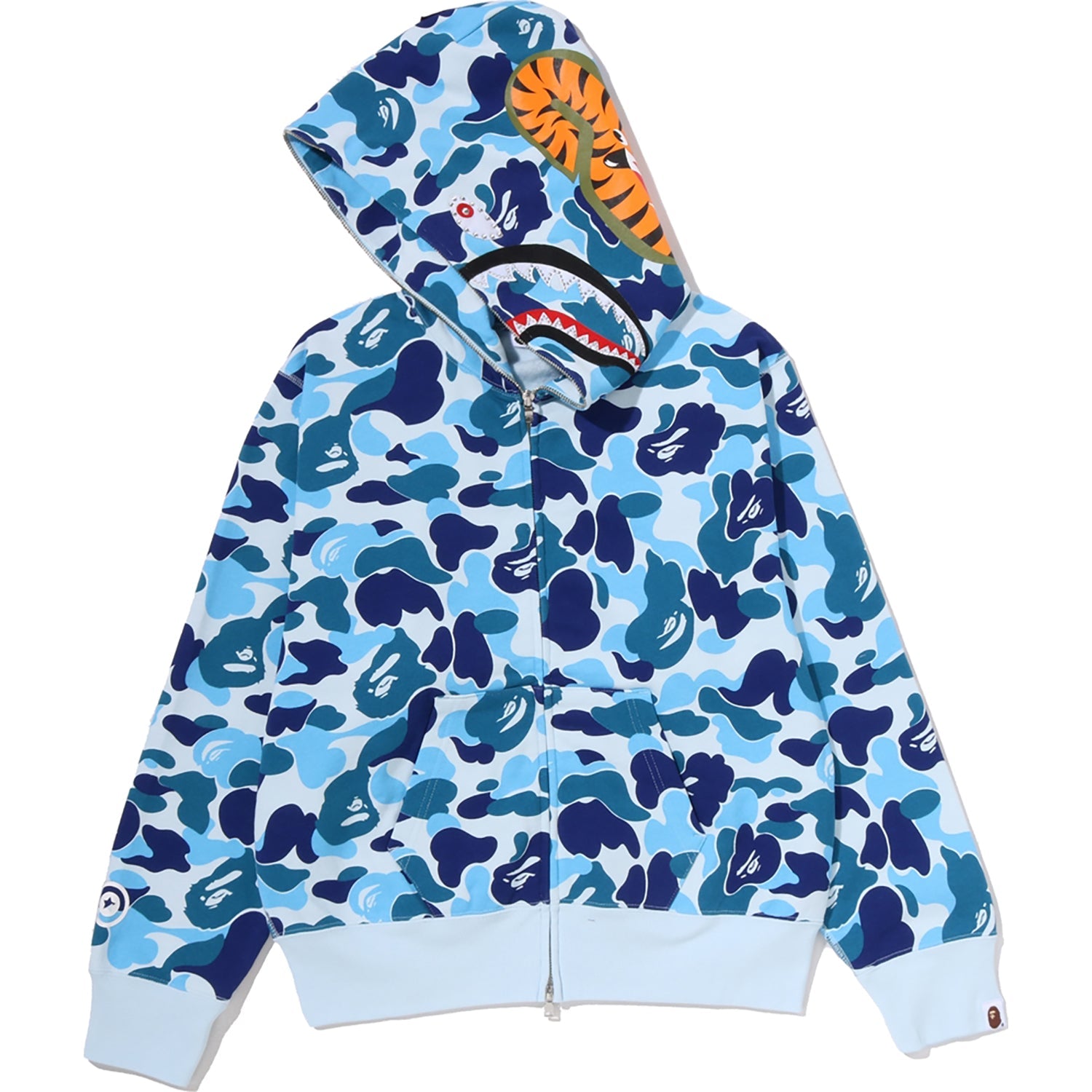 ABC CAMO CRYSTAL STONE SHARK FULL ZIP HOODIE LADIES