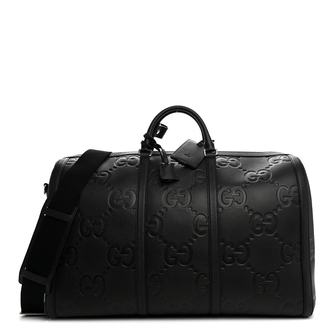 Piuma Calfskin Jumbo GG Embossed Large Duffle Bag Black